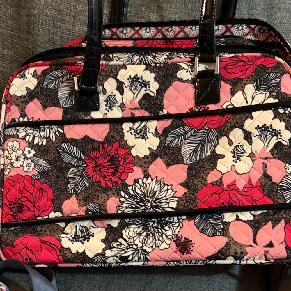 Vera Bradley Weekender Bag -Retired Mocha Rouge Pattern - Picture 8 of 8